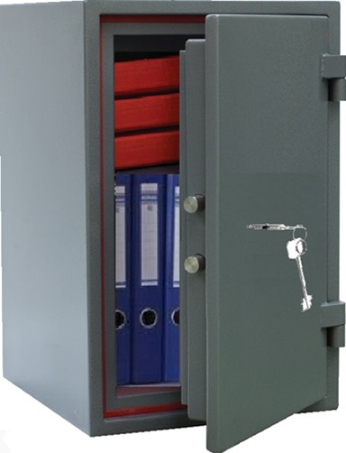 Sejf ogniotrwały ASG 67 zamykany zamkiem elektroniczny.