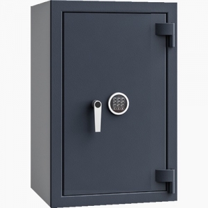 Sejf Save4ever model 419103.12. Klasa antywłamaniowa III, klasa odporności ogniowej LFS 30. Grafitowy, zamykany zamkiem elektronicznym. 