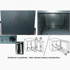 Aby sejf zachował klasę należy go przytwierdzić do elementu konstrukcyjnego budynku.