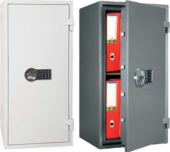 Widok sejfu ognioodpornego o wysokości 950 mm.