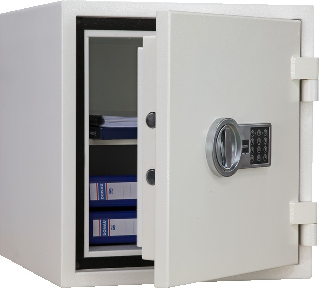 Sejf ognioodporny ASF 46 zamykany zamkiem elektronicznym.