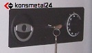 Sejf na 2 zamki: kluczowy oraz szyfrowy mechaniczny.